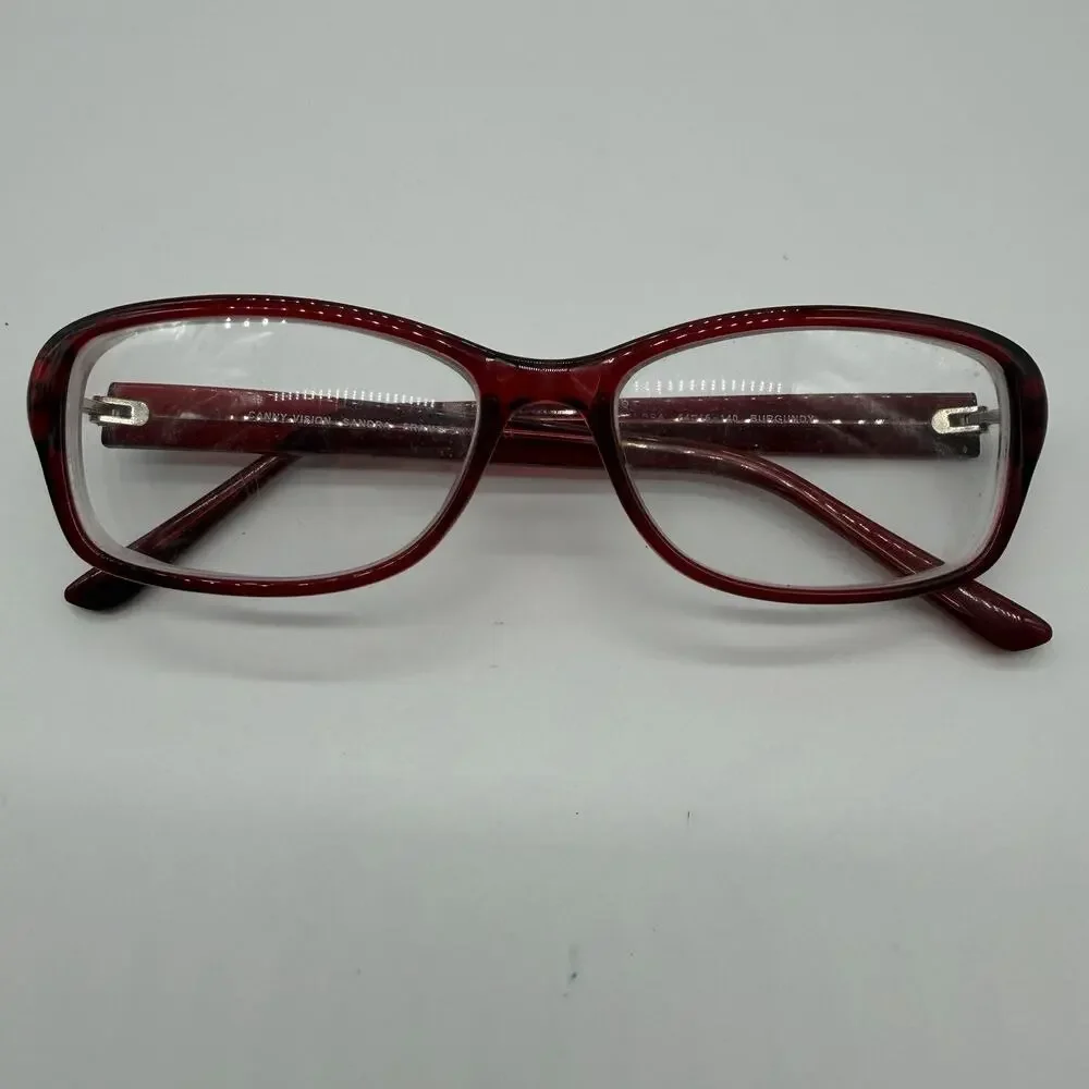 Canny Vision Sandra Eyeglass Frames Only Burgundy Red Full Rim 54-16-140